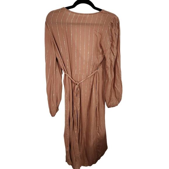 Traffic People Dress 'Shrimp' in Light Brown Size extra small wrap dress - Picture 4 of 9
